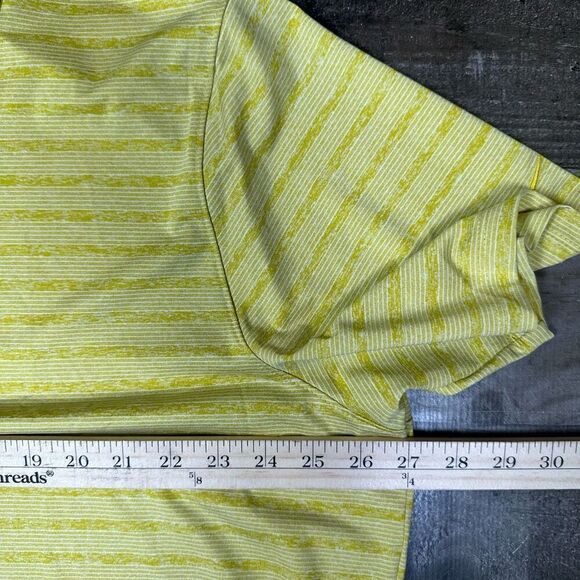 Nike Men’s Size XXL Dri Fit Performance Polo Shirt Green Yellow Striped - Picture 4 of 7